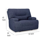Fauteuil inclinable électrique Marissa à assise large, en polyester bleu marine doux
