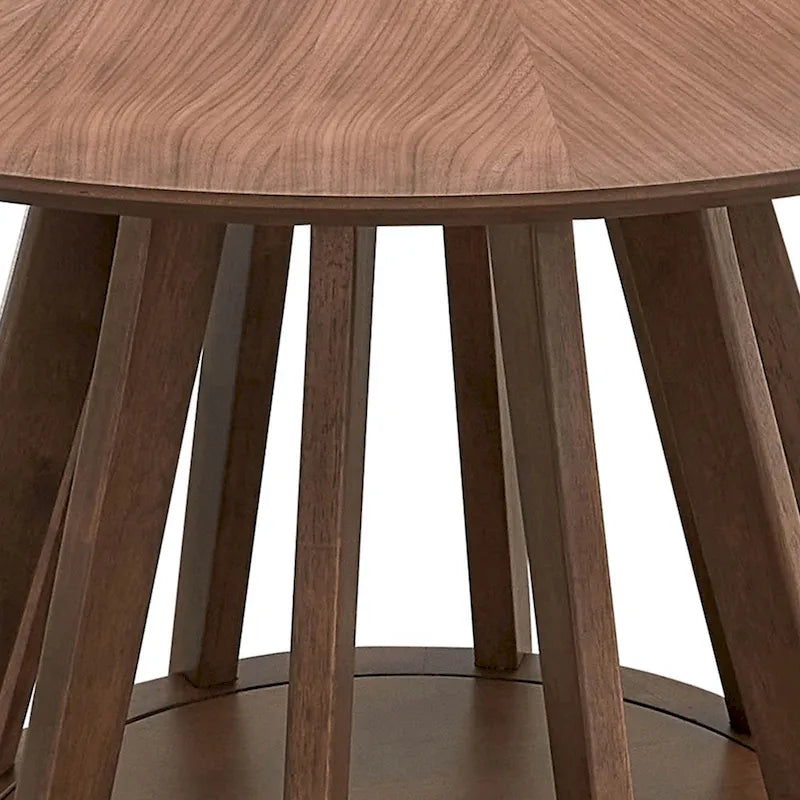 Ensemble de salle à manger 5 pièces en bois massif, ensemble de meubles de cuisine ronds avec table de cuisine à pied central en bois et 4 chaises rembourrées