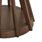 Ensemble de salle à manger 5 pièces en bois massif, ensemble de meubles de cuisine ronds avec table de cuisine à pied central en bois et 4 chaises rembourrées