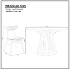 Ensemble de salle à manger 5 pièces en bois massif, ensemble de meubles de cuisine ronds avec table de cuisine à pied central en bois et 4 chaises rembourrées