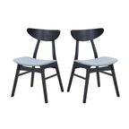 Ensemble de salle à manger 5 pièces en bois massif, ensemble de meubles de cuisine ronds avec table de cuisine à pied central en bois et 4 chaises rembourrées