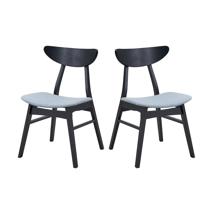 Ensemble de salle à manger 5 pièces en bois massif, ensemble de meubles de cuisine ronds avec table de cuisine à pied central en bois et 4 chaises rembourrées