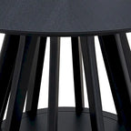 Ensemble de salle à manger 5 pièces en bois massif, ensemble de meubles de cuisine ronds avec table de cuisine à pied central en bois et 4 chaises rembourrées