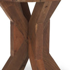 Table d'appoint HomeRoots 26 en bois recyclé brun vieilli - 65,4 cm x 66 cm x 65,4 cm