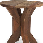 Table d'appoint HomeRoots 26 en bois recyclé brun vieilli - 65,4 cm x 66 cm x 65,4 cm
