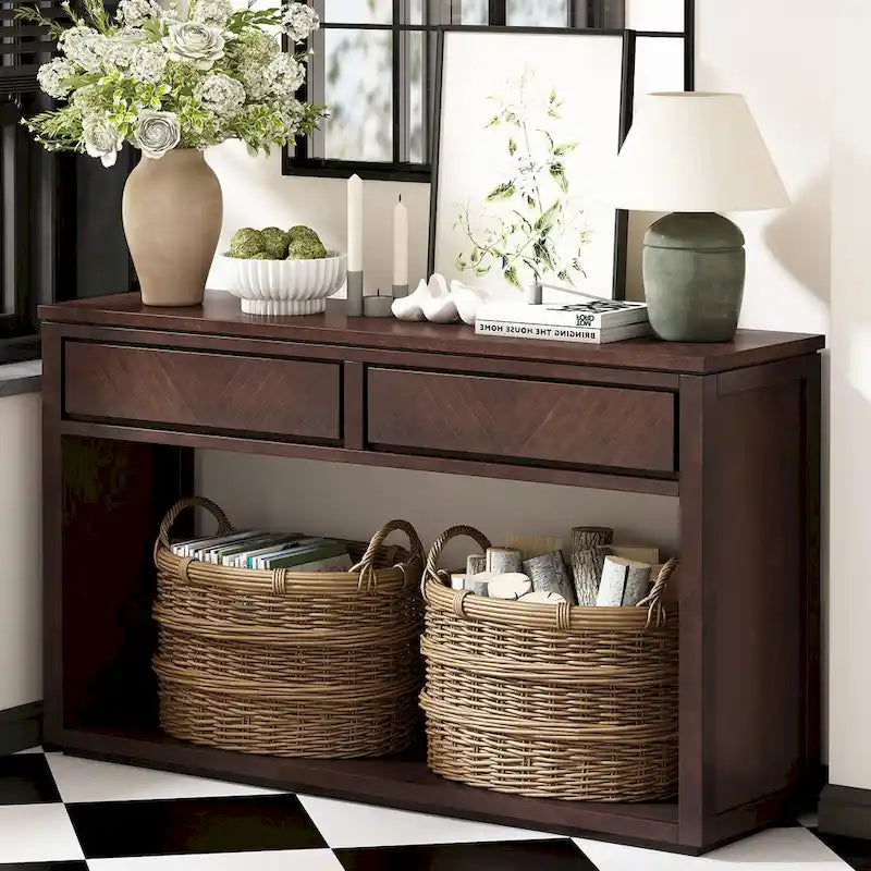 Console d'entrée rustique en bois 55 (Espresso)