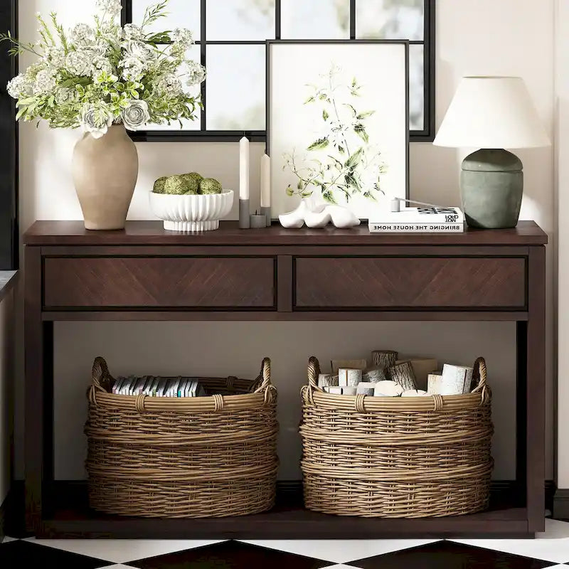 Console d'entrée rustique en bois 55 (Espresso)