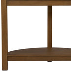 Console demi-cercle en faux marbre blanc avec étagère et base en bois - 41,75 cm L x 20 cm l x 30,25 cm H