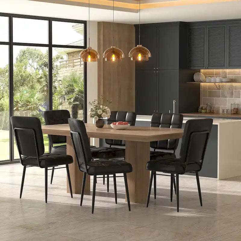 Ensemble de 2/4/6/8 chaises de salle à manger modernes, chaises de cuisine rembourrées avec coussin épais pour salle à manger