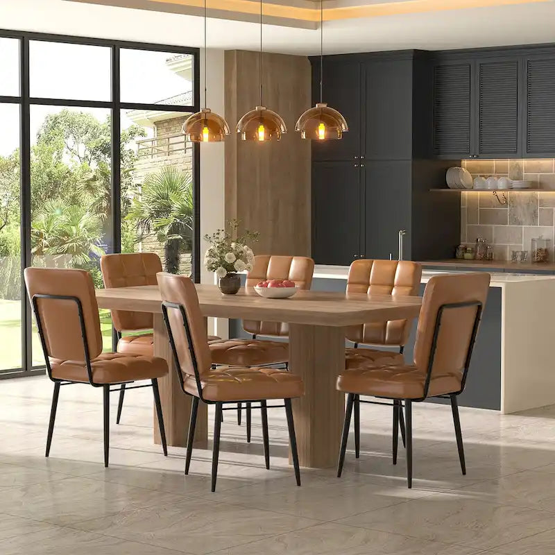 Ensemble de 2/4/6/8 chaises de salle à manger modernes, chaises de cuisine rembourrées avec coussin épais pour salle à manger