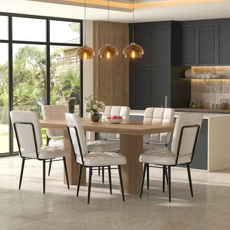 Ensemble de 2/4/6/8 chaises de salle à manger modernes, chaises de cuisine rembourrées avec coussin épais pour salle à manger