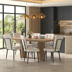 Ensemble de 2/4/6/8 chaises de salle à manger modernes, chaises de cuisine rembourrées avec coussin épais pour salle à manger