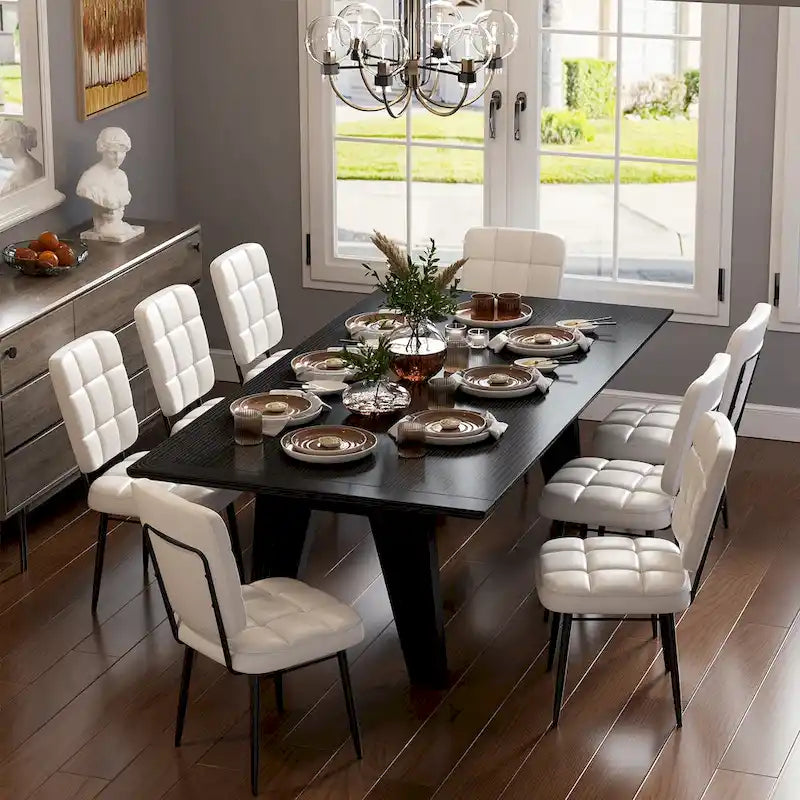 Ensemble de 2/4/6/8 chaises de salle à manger modernes, chaises de cuisine rembourrées avec coussin épais pour salle à manger