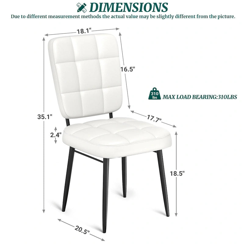 Ensemble de 2/4/6/8 chaises de salle à manger modernes, chaises de cuisine rembourrées avec coussin épais pour salle à manger