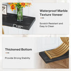 Table d'appoint moderne noire et dorée avec plateau en faux marbre, table de hall d'entrée en bois de 99 cm (39 pouces) avec pieds géométriques en métal.