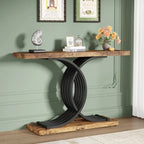 Table d'appoint moderne noire et dorée avec plateau en faux marbre, table de hall d'entrée en bois de 99 cm (39 pouces) avec pieds géométriques en métal.