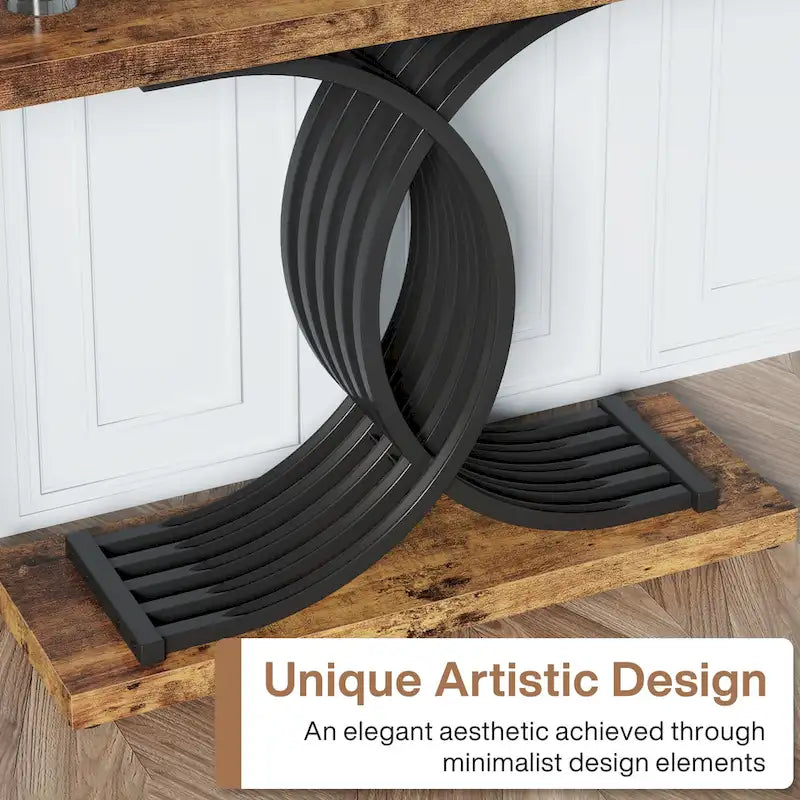 Table d'appoint moderne noire et dorée avec plateau en faux marbre, table de hall d'entrée en bois de 99 cm (39 pouces) avec pieds géométriques en métal.