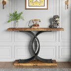 Table d'appoint moderne noire et dorée avec plateau en faux marbre, table de hall d'entrée en bois de 99 cm (39 pouces) avec pieds géométriques en métal.