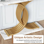 Table d'appoint moderne noire et dorée avec plateau en faux marbre, table de hall d'entrée en bois de 99 cm (39 pouces) avec pieds géométriques en métal.