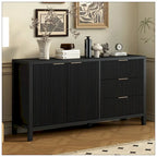 Buffet minimaliste à motif ondulé avec rangement fonctionnel