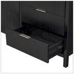 Buffet minimaliste à motif ondulé avec rangement fonctionnel