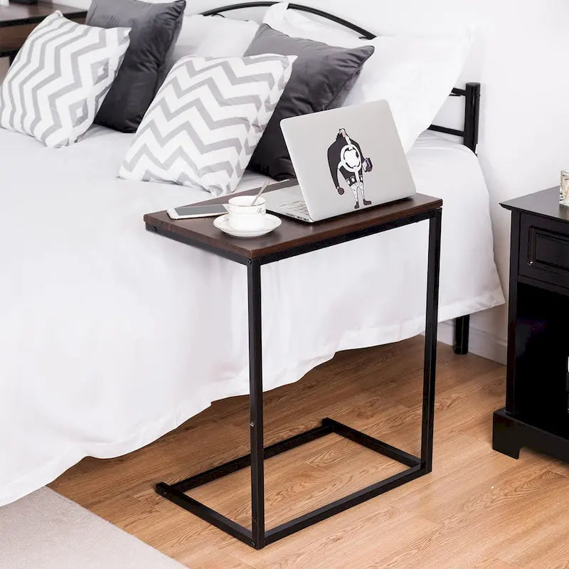 Gymax Support pour ordinateur portable 26 pouces, table d'appoint pour canapé ou bureau à domicile - 22 x 14 x 26 pouces