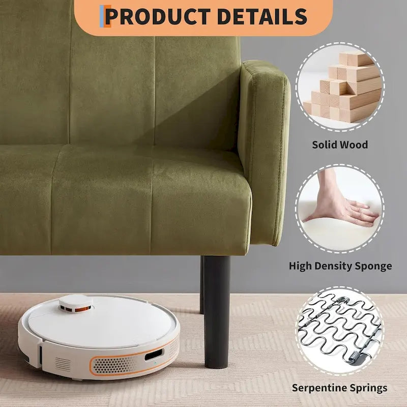 Canapé-lit, causeuse compacte, canapé-lit moderne style milieu du siècle, canapé convertible, canapés de salon