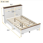 Lit plateforme de style campagnard avec double porte coulissante de style grange et station de recharge