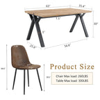 Ensemble de salle à manger moderne avec table rectangulaire noire en forme de A et chaises à dossier rond