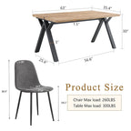 Ensemble de salle à manger moderne avec table rectangulaire noire en forme de A et chaises à dossier rond