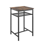 Ensemble de salle à manger moderne 3 pièces avec table carrée, cloison et 2 tabourets de bar