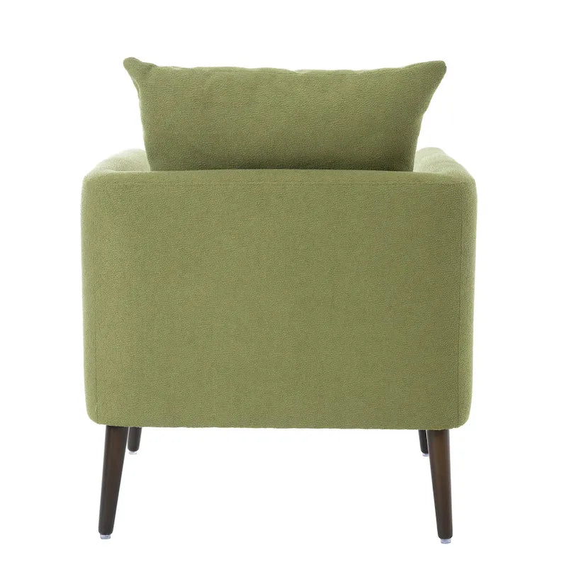 Fauteuil moderne rembourré de 68 cm avec pieds en bois massif et coussin lombaire