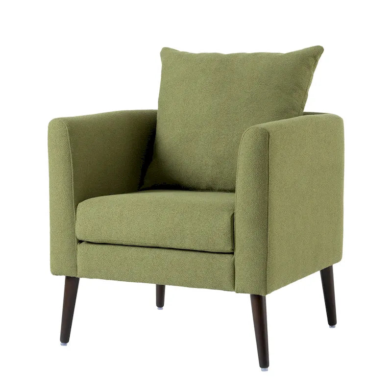 Fauteuil moderne rembourré de 68 cm avec pieds en bois massif et coussin lombaire