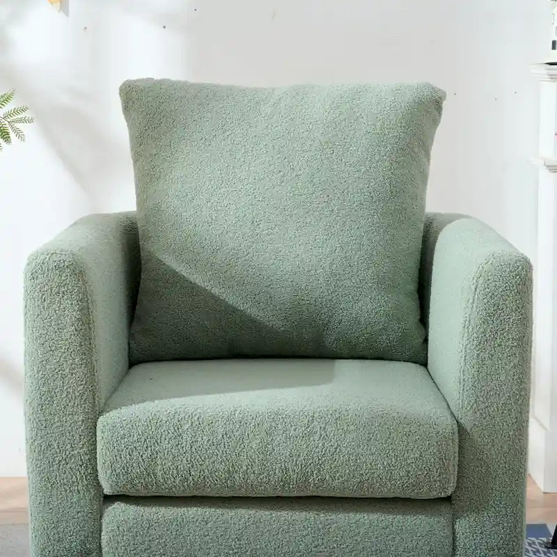 Fauteuil moderne rembourré de 68 cm avec pieds en bois massif et coussin lombaire