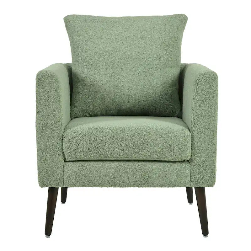 Fauteuil moderne rembourré de 68 cm avec pieds en bois massif et coussin lombaire