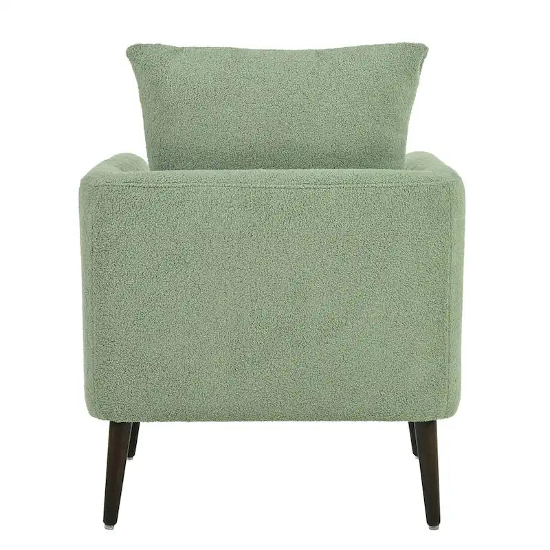 Fauteuil moderne rembourré de 68 cm avec pieds en bois massif et coussin lombaire