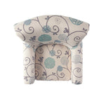 Fauteuil club moderne blanc et bleu de 80,6 cm (31,75 po) avec pieds fuselés en bois de bouleau pour salon