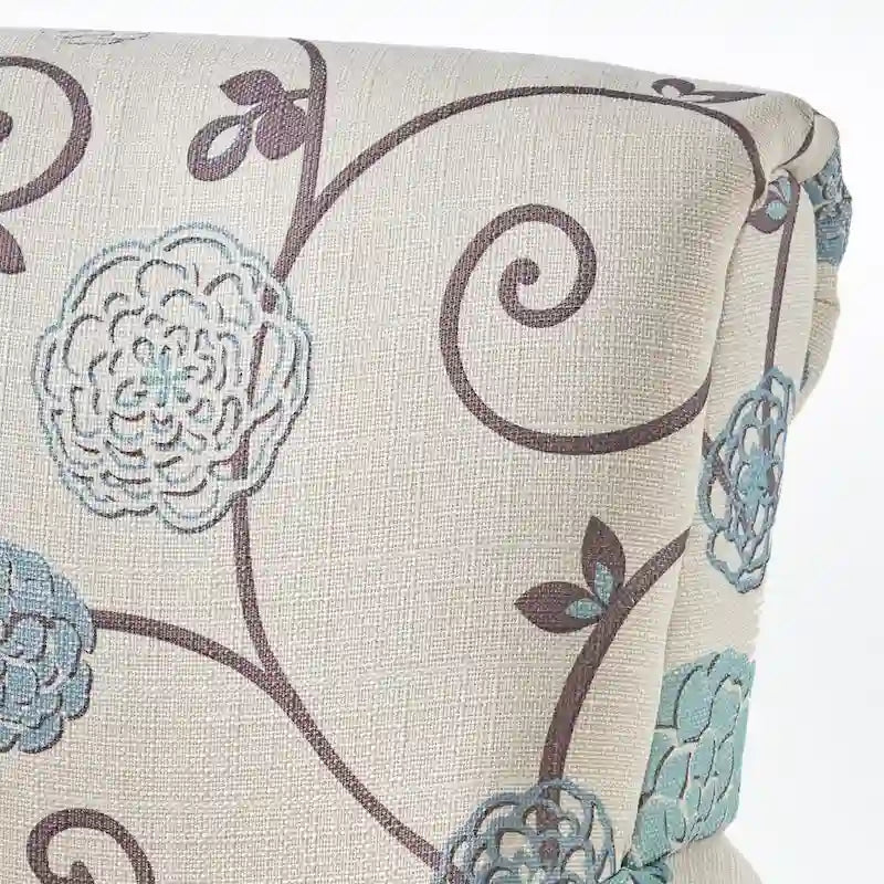 Fauteuil club moderne blanc et bleu de 80,6 cm (31,75 po) avec pieds fuselés en bois de bouleau pour salon