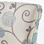 Fauteuil club moderne blanc et bleu de 80,6 cm (31,75 po) avec pieds fuselés en bois de bouleau pour salon