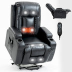 Fauteuil inclinable électrique noir avec massage, chauffage et structure robuste