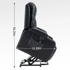 Fauteuil inclinable électrique noir avec massage, chauffage et structure robuste