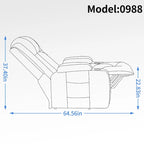 Fauteuil inclinable électrique noir avec massage, chauffage et structure robuste