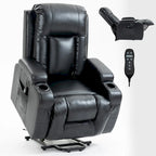 Fauteuil inclinable électrique noir avec massage, chauffage et structure robuste