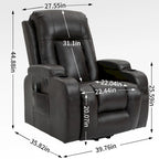 Fauteuil inclinable électrique noir avec massage, chauffage et structure robuste