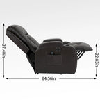 Fauteuil inclinable électrique noir avec massage, chauffage et structure robuste