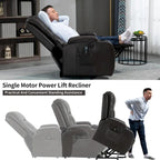 Fauteuil inclinable électrique noir avec massage, chauffage et structure robuste