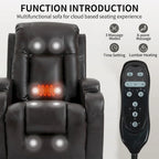 Fauteuil inclinable électrique noir avec massage, chauffage et structure robuste