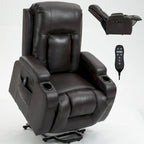 Fauteuil inclinable électrique noir avec massage, chauffage et structure robuste