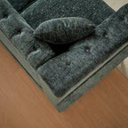 Canapé d'angle 5 places en chenille verte 81,5