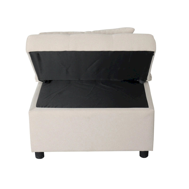 Canapé-lit ottoman pliant une place beige avec dossier réglable